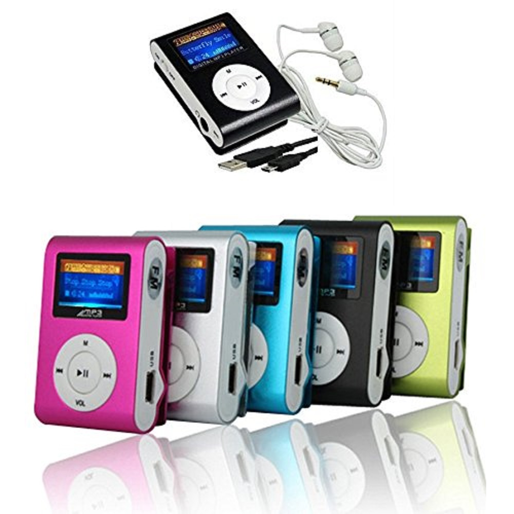 MINI LETTORE MP3 PLAYER CLIP USB SUPPORTA 32GB MICRO SD FM RADIO BATTERIA  LITIO