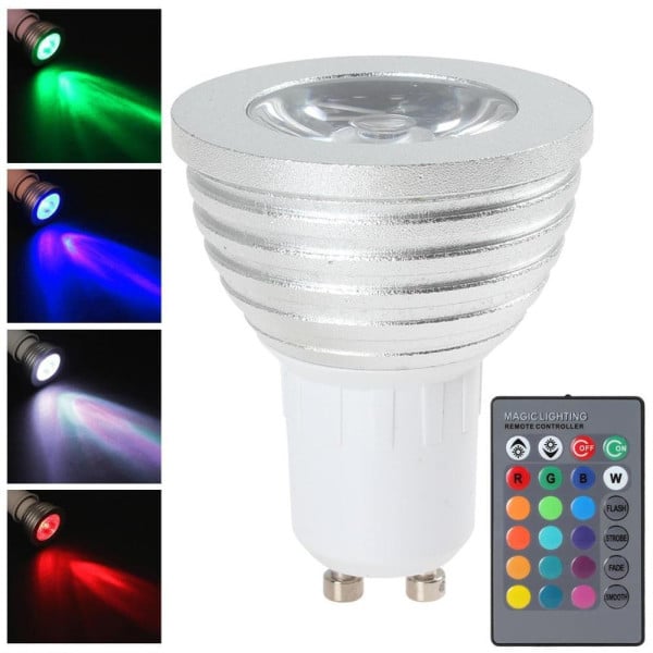 Lampadina Faretto Spot Light Led GU10 3W 220V RGB Telecomando