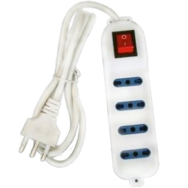 MULTIPRESA SCARPETTA CIABATTA ELETTRICA 4 POSTI 10/16A BIPASSO CON INTERRUTTORE