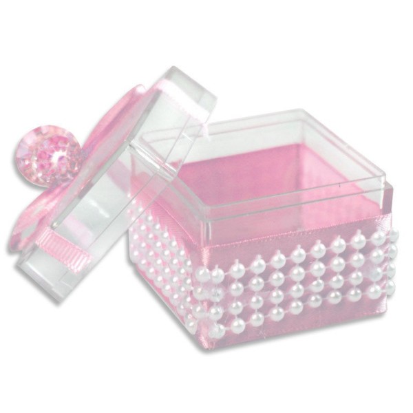 scatoline porta confetti per battesimo e nascita rosa