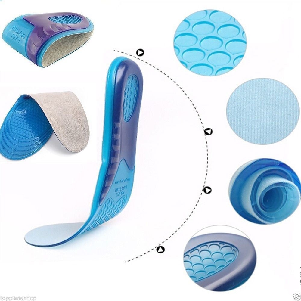 2 Paires De Semelles Gel Mémoire Forme - Massage Plantaire Silicone - Toutes Chaussures Homme