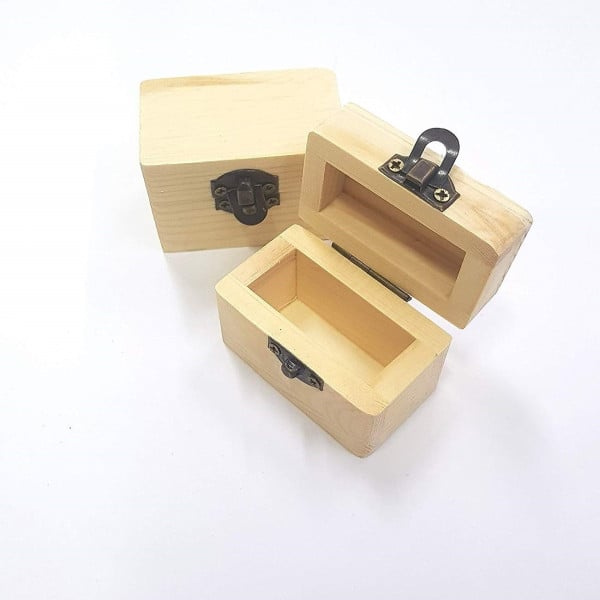 SCATOLE BAULE SCATOLA 2 PEZZI LEGNO RF_64886 PORTAGIOIE 6X3.5X4 CM DECOUPAGE