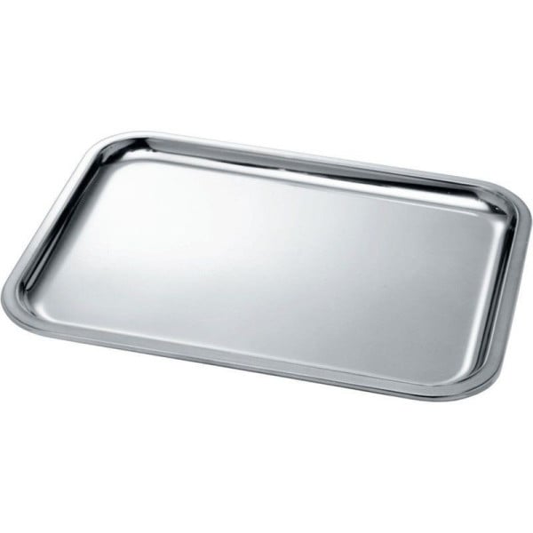 VASSOIO DA PORTATA DA TAVOLA IN ACCIOIO INOX RETTANGOLARE 39X29CM HOTELLERIA