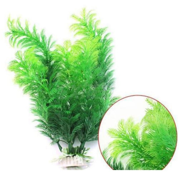 PIANTA 30CM PIANTINA ARTIFICIALE ACQUARI PIANTE FINTE PLASTICA ADDOBBI
