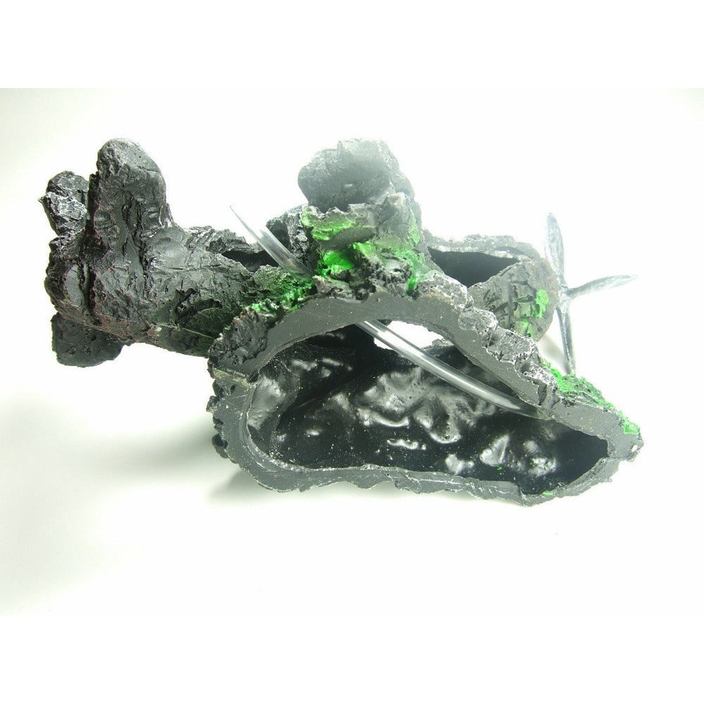 DECORAZIONE ACQUARIO ROTTAME AEREO ELICA RESINA PESCI ACQUA ORNAMENTO