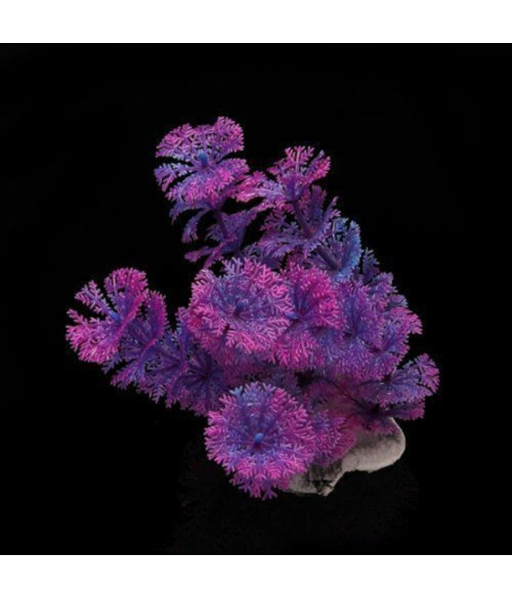 PIANTA 11CM PIANTINA ARTIFICIALE ACQUARIO PIANTE FINTE PLASTICA VIOLA