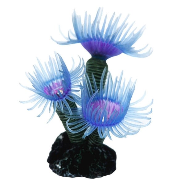 PIANTA CORALLO ARTIFICIALE FINTO DECORAZIONE ACQUARIO BLU VIOLA PESCI