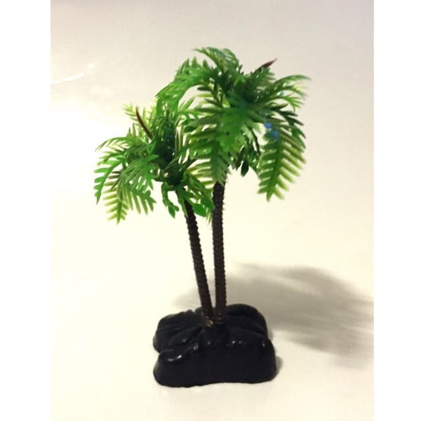 PIANTA 9,6CM PIANTINA DECORAZIONE ARTIFICIALE ACQUARI PICCOLA PALMA VE
