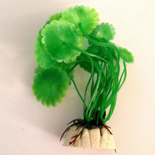 PIANTA 9 CM PIANTINA ARTIFICIALE ACQUARIO PIANTE FINTE PLASTICA VERDE