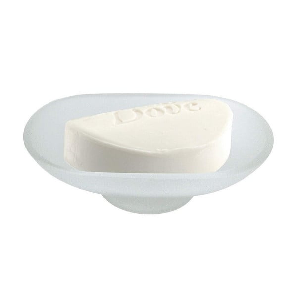 PIATTINO RICAMBIO PORTASAPONE OVALE VETRO SATINATO 13CM BAGNO ACCESSOR