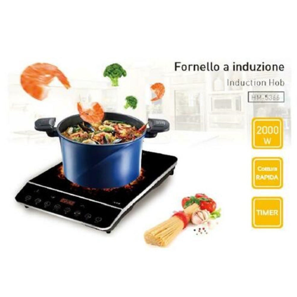Piastra induzione fornello portatile elettrico piano cottura cucina 2000W