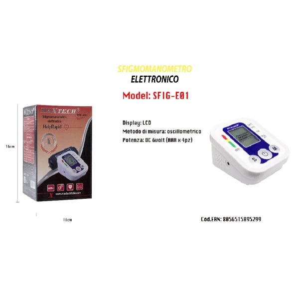 MISURATORE PRESSIONE ARTERIOSA SFIGMOMANOMETRO PORTATIL MAXTEC SFIGE01