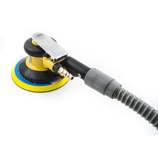 LEVIGATRICE ORBITALE AD ARIA CON TUBO ASPIRA POLVERE PER COMPRESSORE 5" 120mm