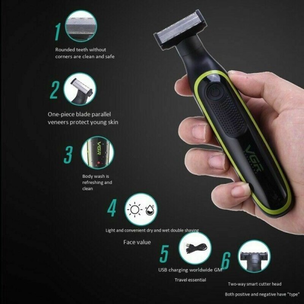 Rasoio Ricaricabile Elettrico Per Barba Uomo Power Micro Touch Solo  Portatile 