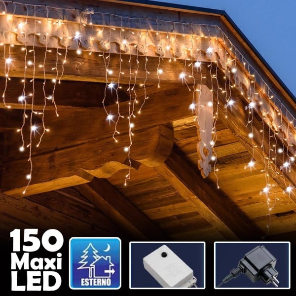 TENDA LUMINOSA NATALIZIA 150 LED CON FLASH BIANCO CALDO 3MT ESTERNO PR