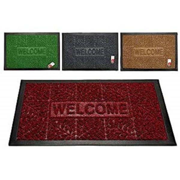 ZERBINO TAPPETO IN GOMMA SCRITTA WELCOME 60X40CM ANTISCIVOLO INGRESSO