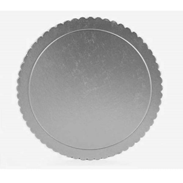VASSOIO VASSOI PORTA SOTTO TORTA 3PZ PIATTO 30CM ARGENTO TONDO TRASPOR