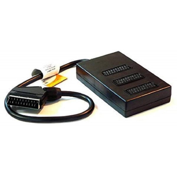 EUROCONNETTORE CIABATTA MULTIPRESA SCART A 3 POSTI BASETTA CAVO SDOPPI