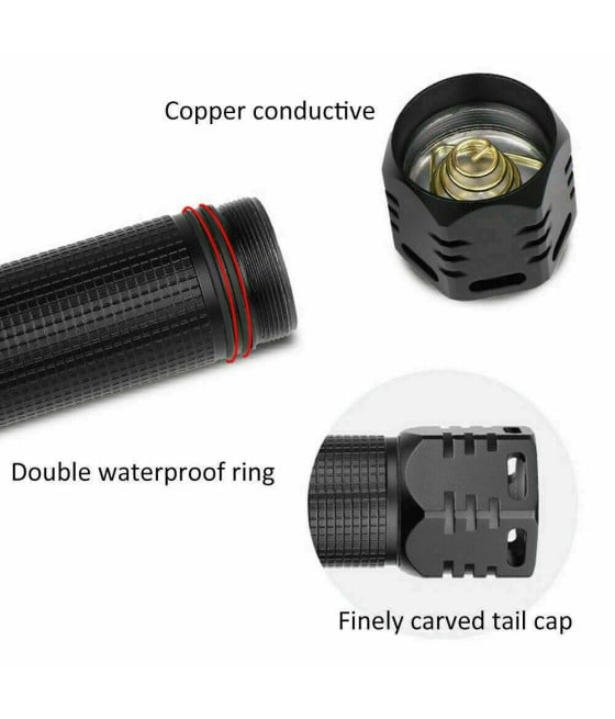 TORCIA 258000W TATTICA/MILITARE T6 RICARICABILE DOPPIA BATTERI P516P70