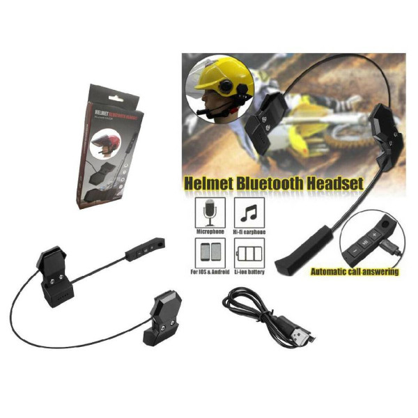 HEADSET MICROFONO AURICOLARE BLUETOOTH WIRELESS ESTERNO CASCO MOTO BT9