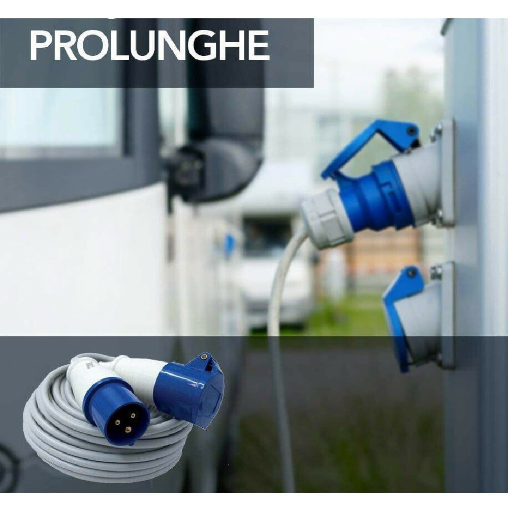 PROLUNGA INDUSTRIALE CAVO 10MT PRESA IEC SPINA 3 POLI CAMPEGGI CANTIER