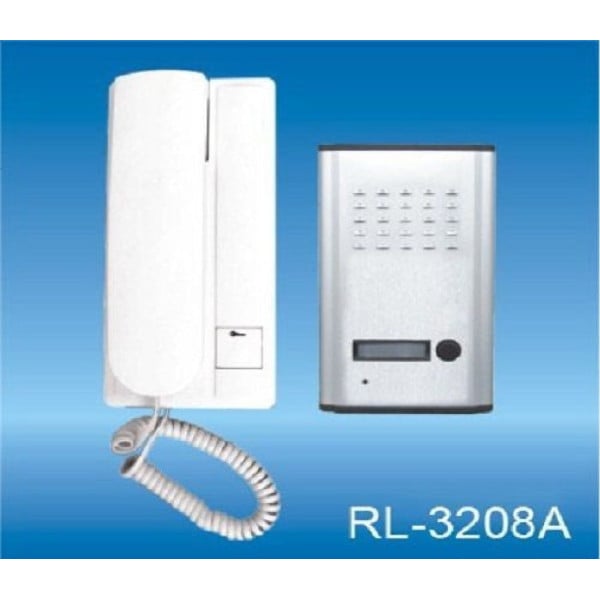 KIT CITOFONO DA ESTERNO A 2 FILI MONOFAMILIARE CORNETTA PULSANTE RL-3208A