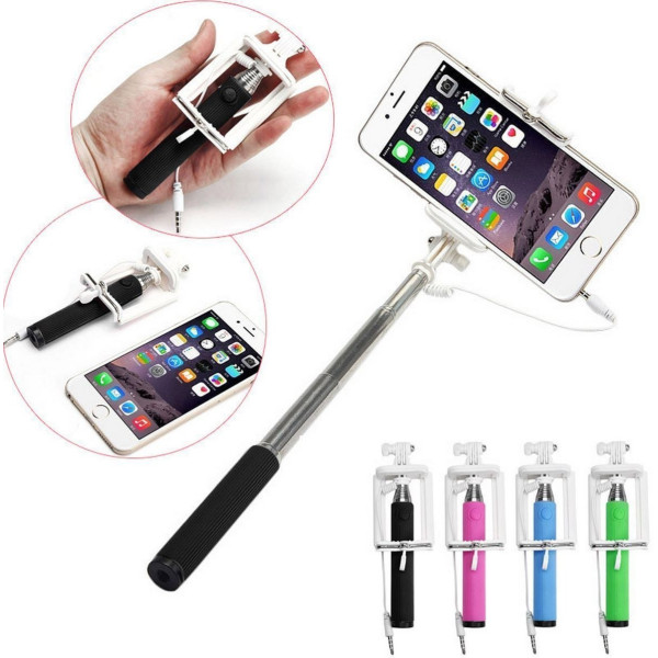 BASTONE SUPPORTO MINI MONOPOD ASTA ALLUNGABILE SMARTPHONE FOTO SELFIE PULSANTE