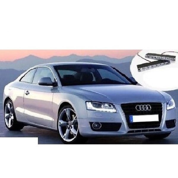COPPIA LUCE LUCI DIURNE 6 LED ULTRA BIANCO BIANCA AUTO MOTO TUNING CAMPER DIURNA