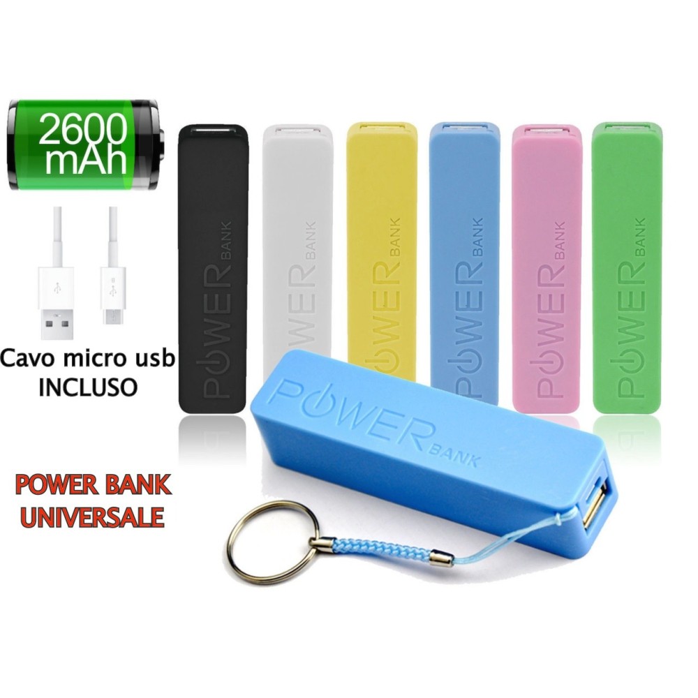 Mini Powerbank 3300mAh per Micro-USB - Caricabatteria di emergenza esterno  rosso