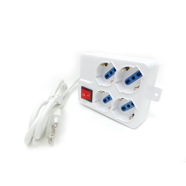 Multipresa di corrente per 4 Posti Schuko con protezione + interruttore