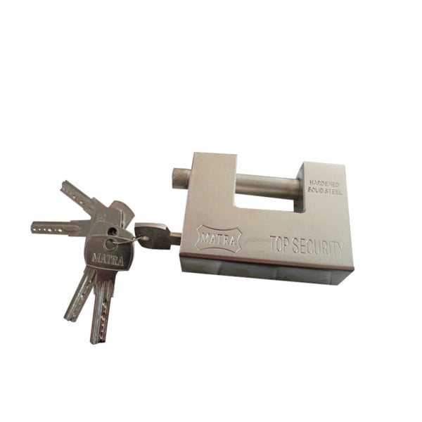 LUCCHETTO PER SERRANDA CORAZZATO IN ACCIAIO TEMPERATO 94 X 30 X 70mm ANTISCASSO
